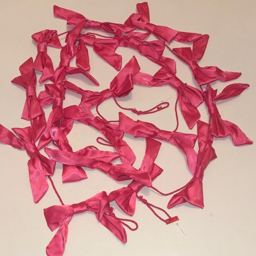 Pink Bow Garland 6 Ft Pink Garland set of 2 PRETT PINK BOWS GARLAND NWT